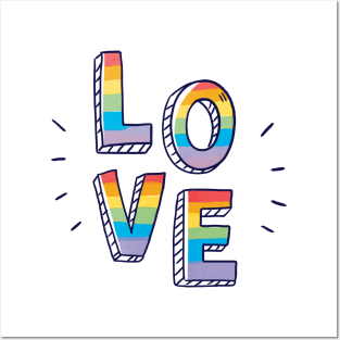 Love is love. Rainbow pride Posters and Art